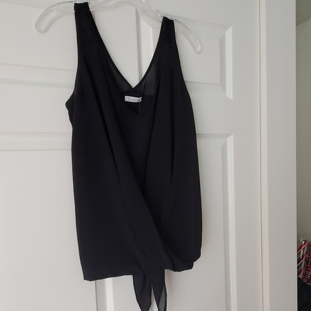 Black tank with tie detail